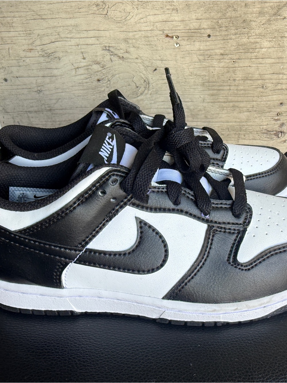 Nike Kids Black and White Swoosh Low-Top Sneakers